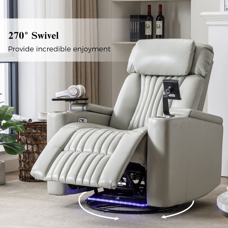 Merax Power Swivel Recliner Chair with Cell Phone Holder
