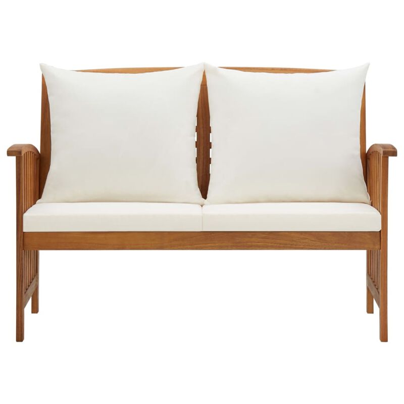 vidaXL Garden Bench with Cushions 46.9" Solid Acacia Wood