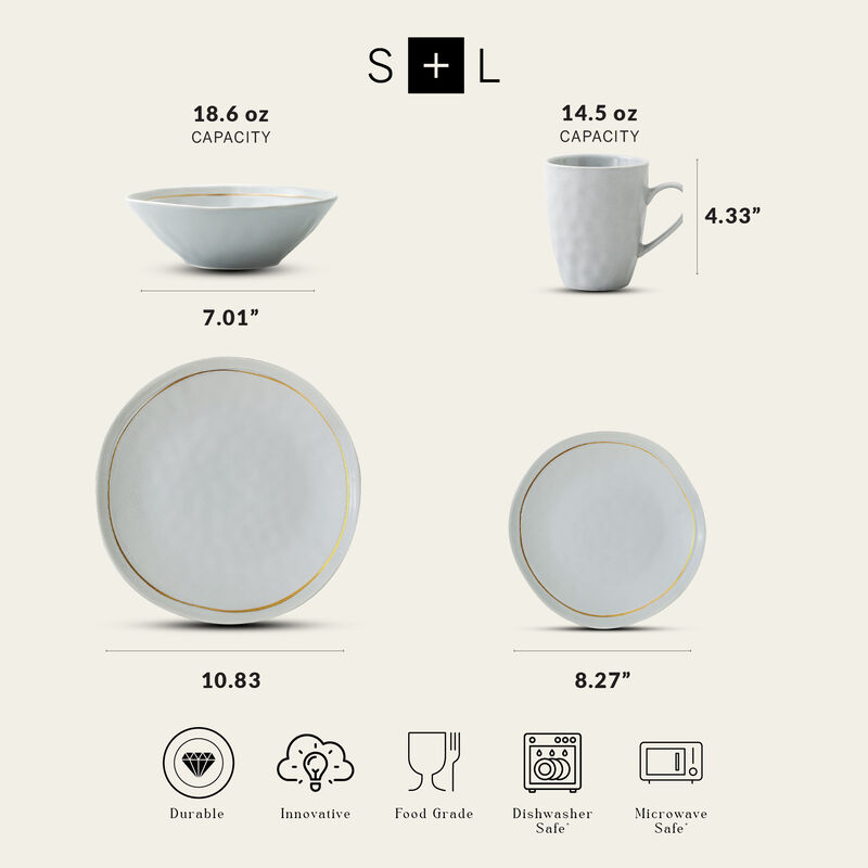 Stone Lain Clara Porcelain 32 Piece Dinnerware Set