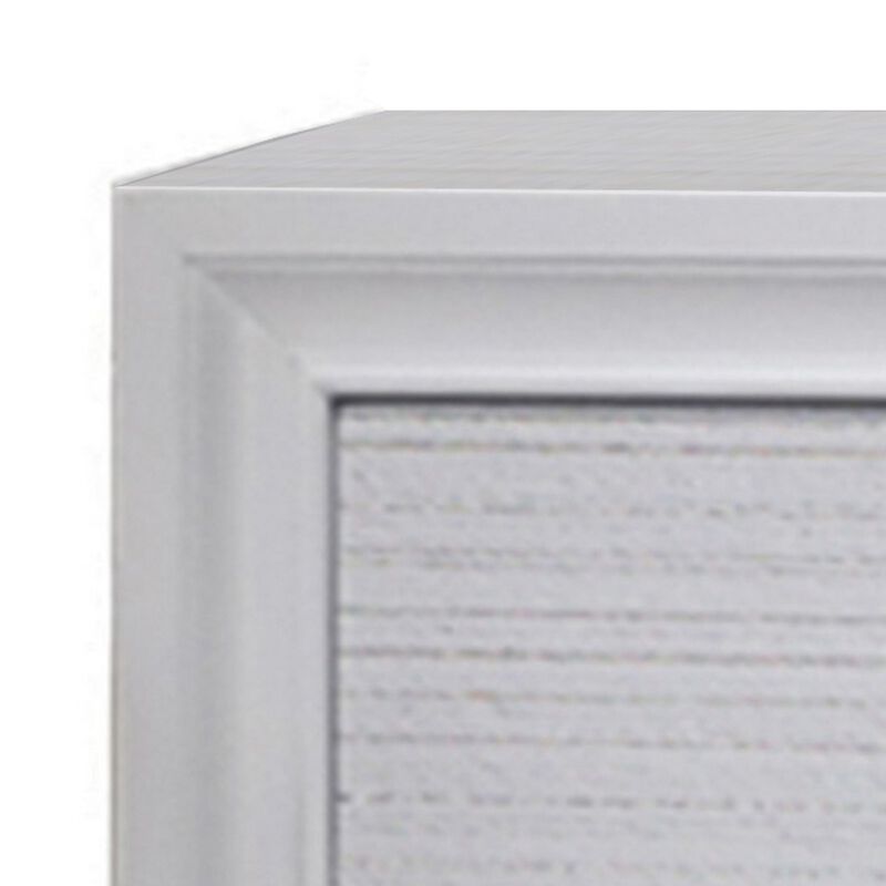 Stylish 3 Drawers Wood Nightstand By Naima , White-Benzara
